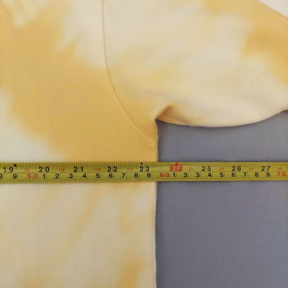 Vintage Nautica Polo Shirt Size Large Short Sleeve Tie Dye Yellow & White - Picture 7 of 8